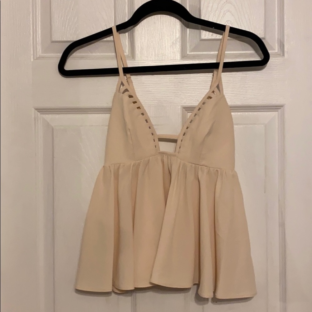 Cute low back laser cut shirt